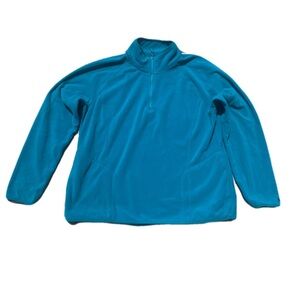 💛 Joe Fresh Women's Teal Blue 1/4 Zip Fleece Pullover - Size XL/TG
